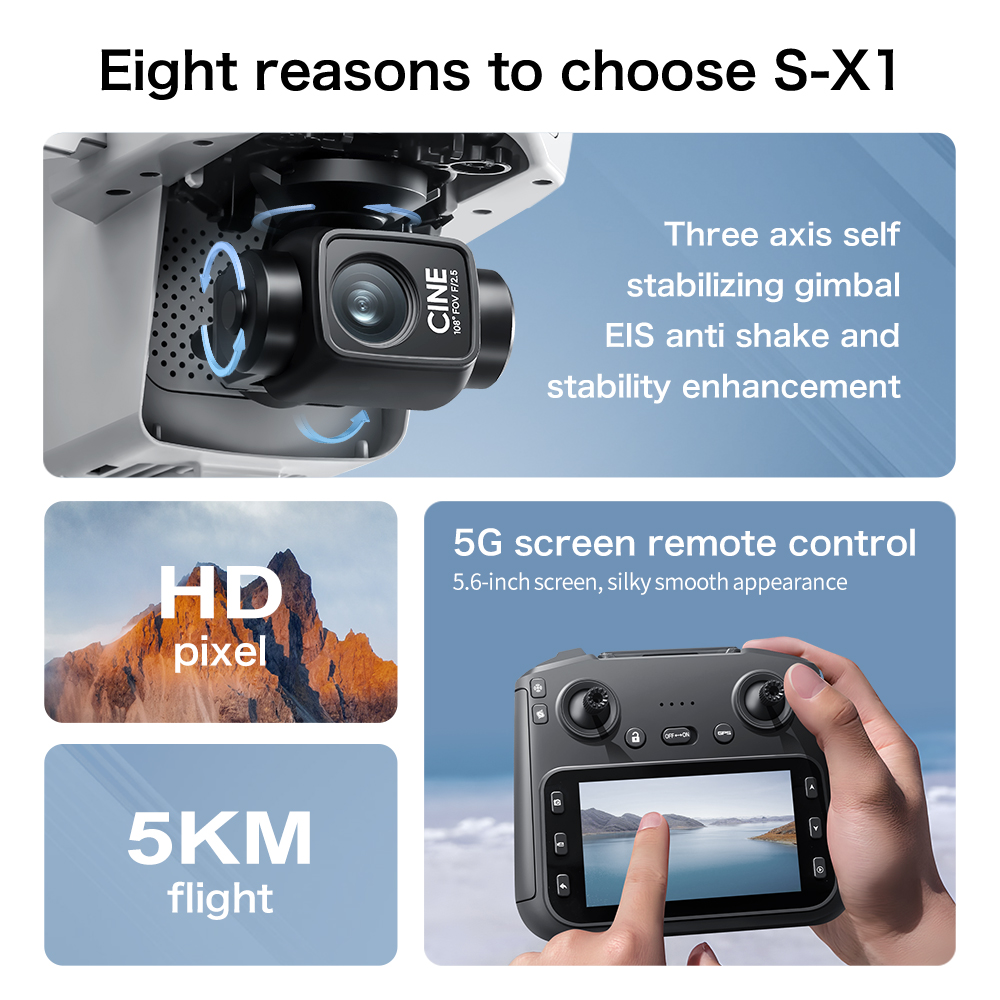 S-X1 MAX GPS Drone with 3-Axis - Drone Kit Long Range のレビューと価格