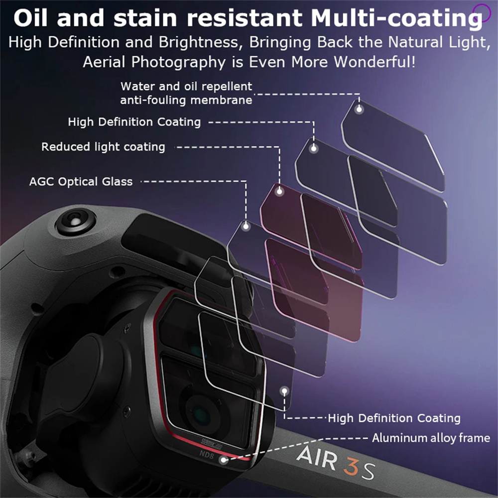 For DJI Air 3S Camera Lens Fil - Drone Kit Waterproof のレビューと価格