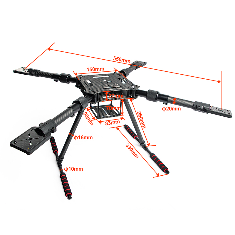 Carbon Fiber Folding Drone Fra - Drone Kit Racing のレビューと価格